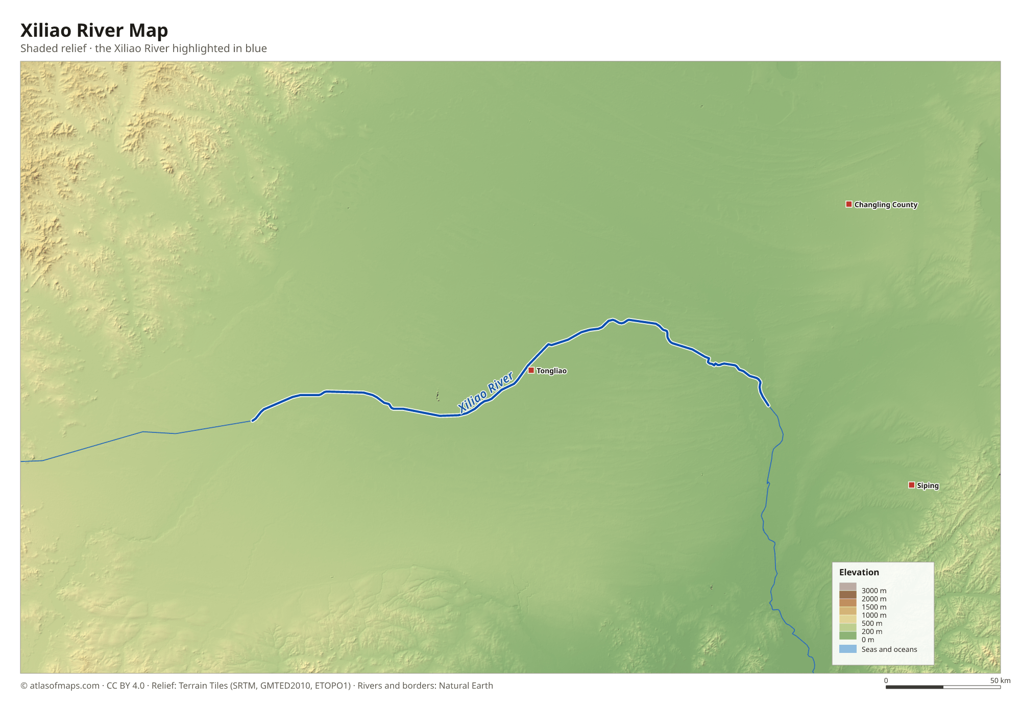 Xiliao River Map