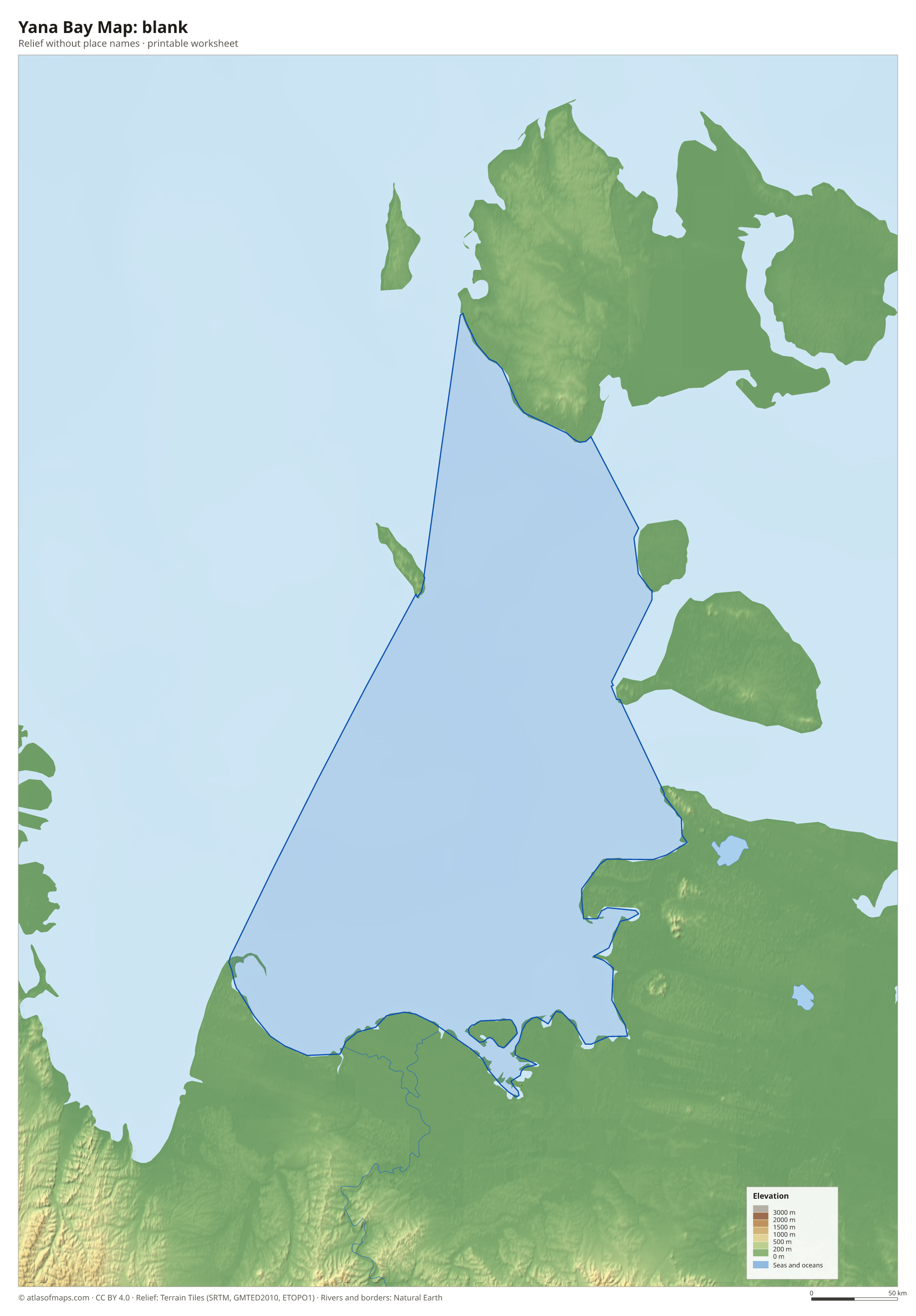 Yana Bay Map without names