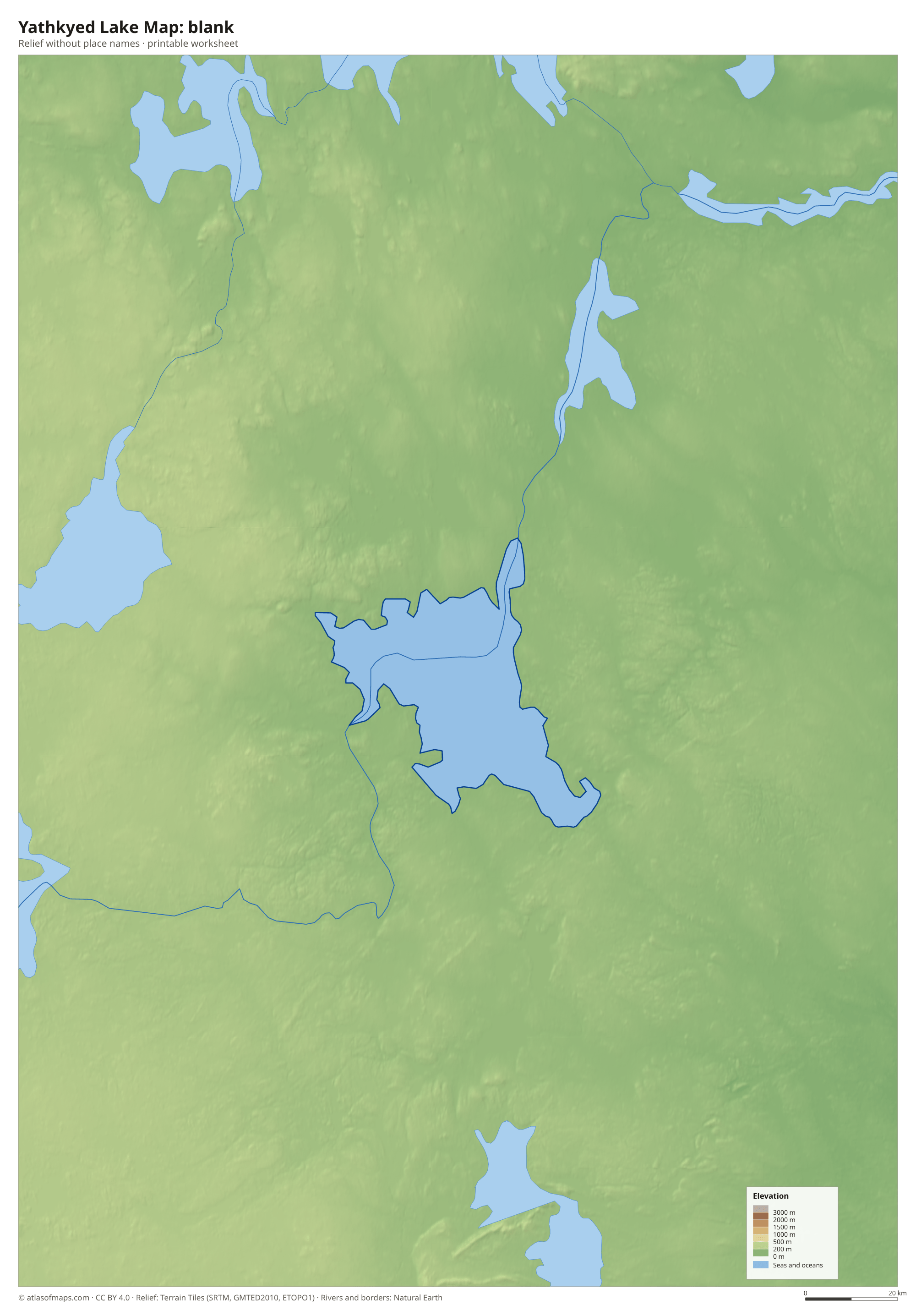 Yathkyed Lake Map without names