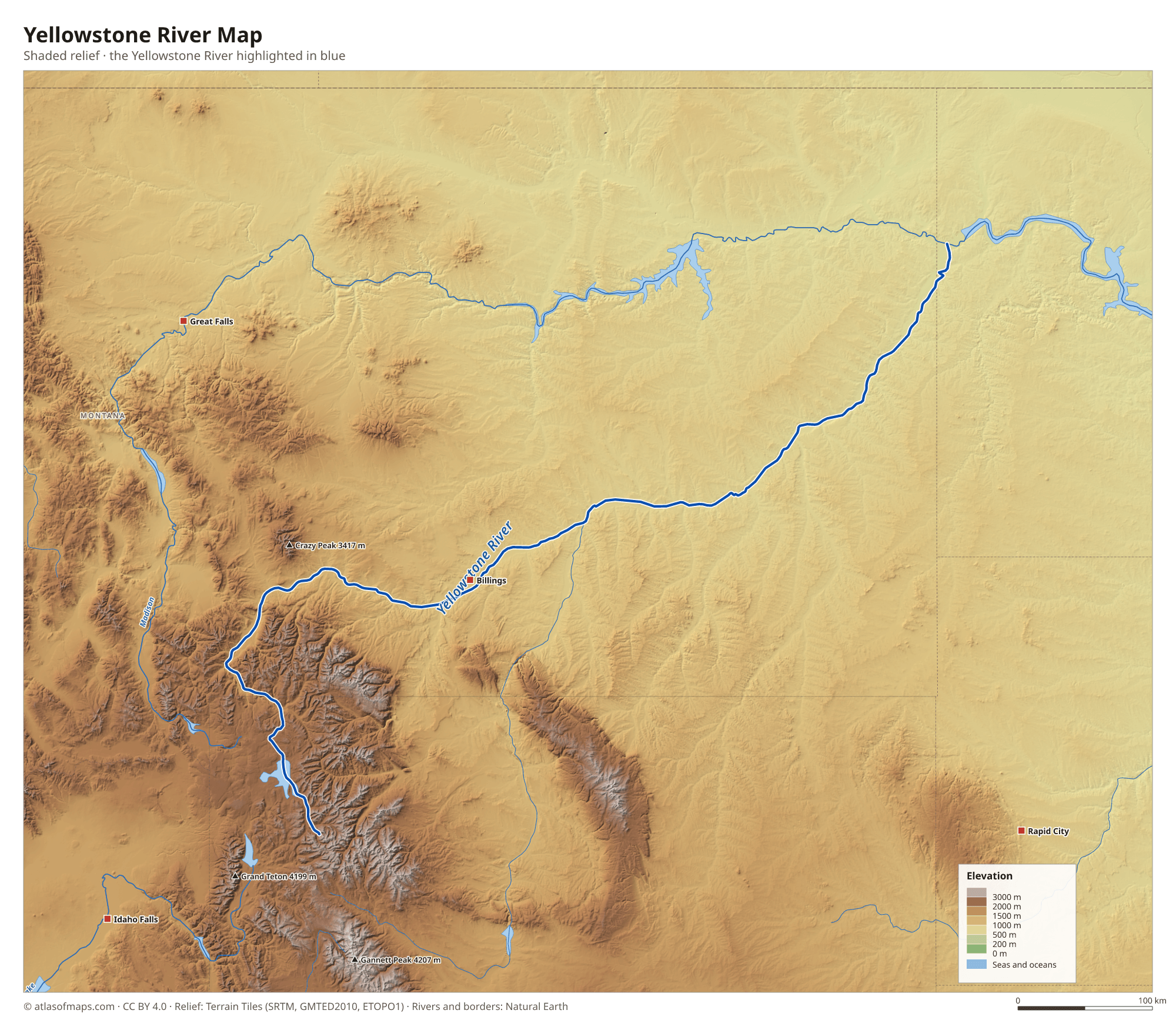 Yellowstone River Map