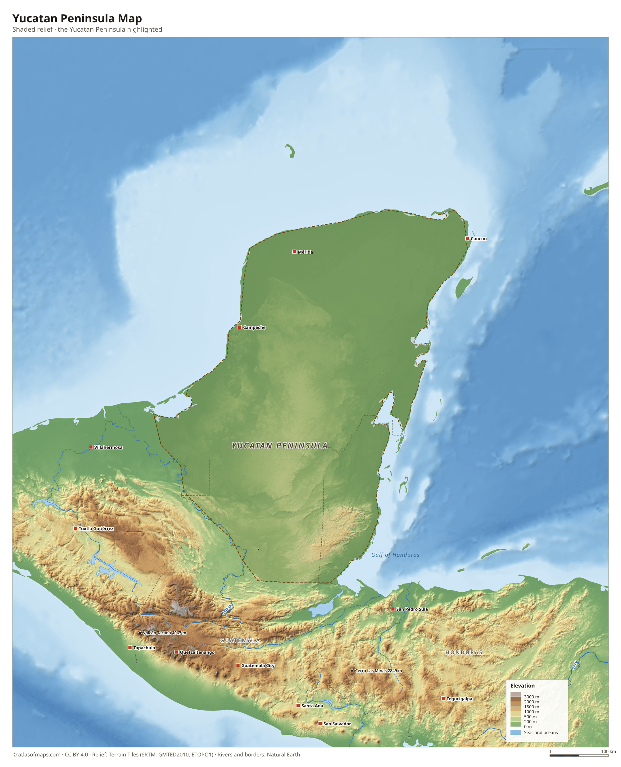 Yucatan Peninsula Map