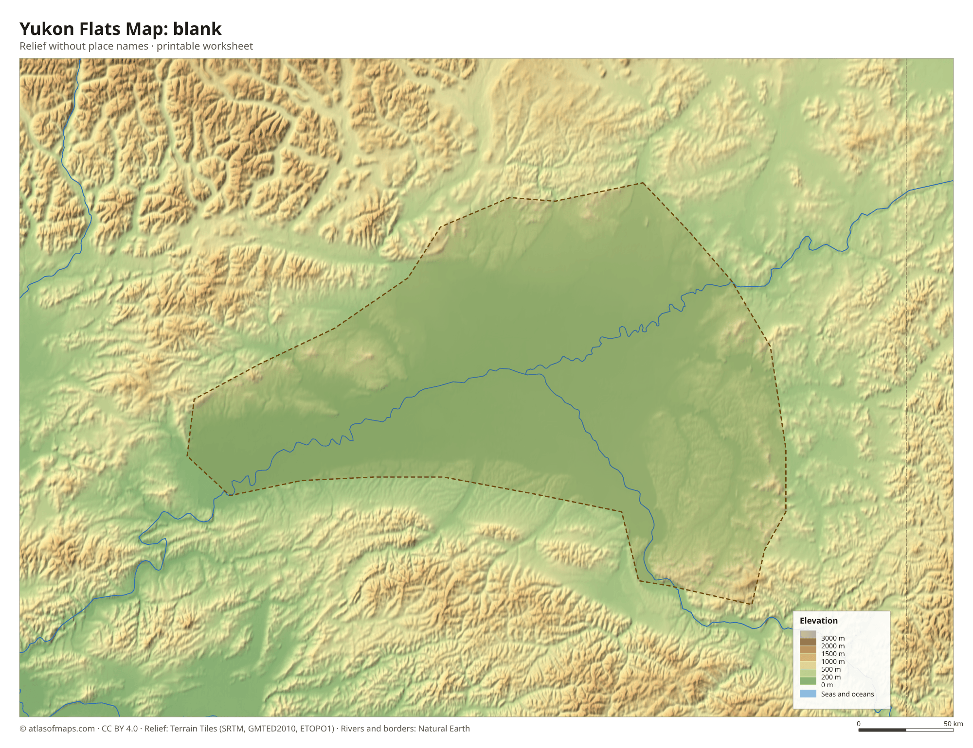 Yukon Flats Map without names