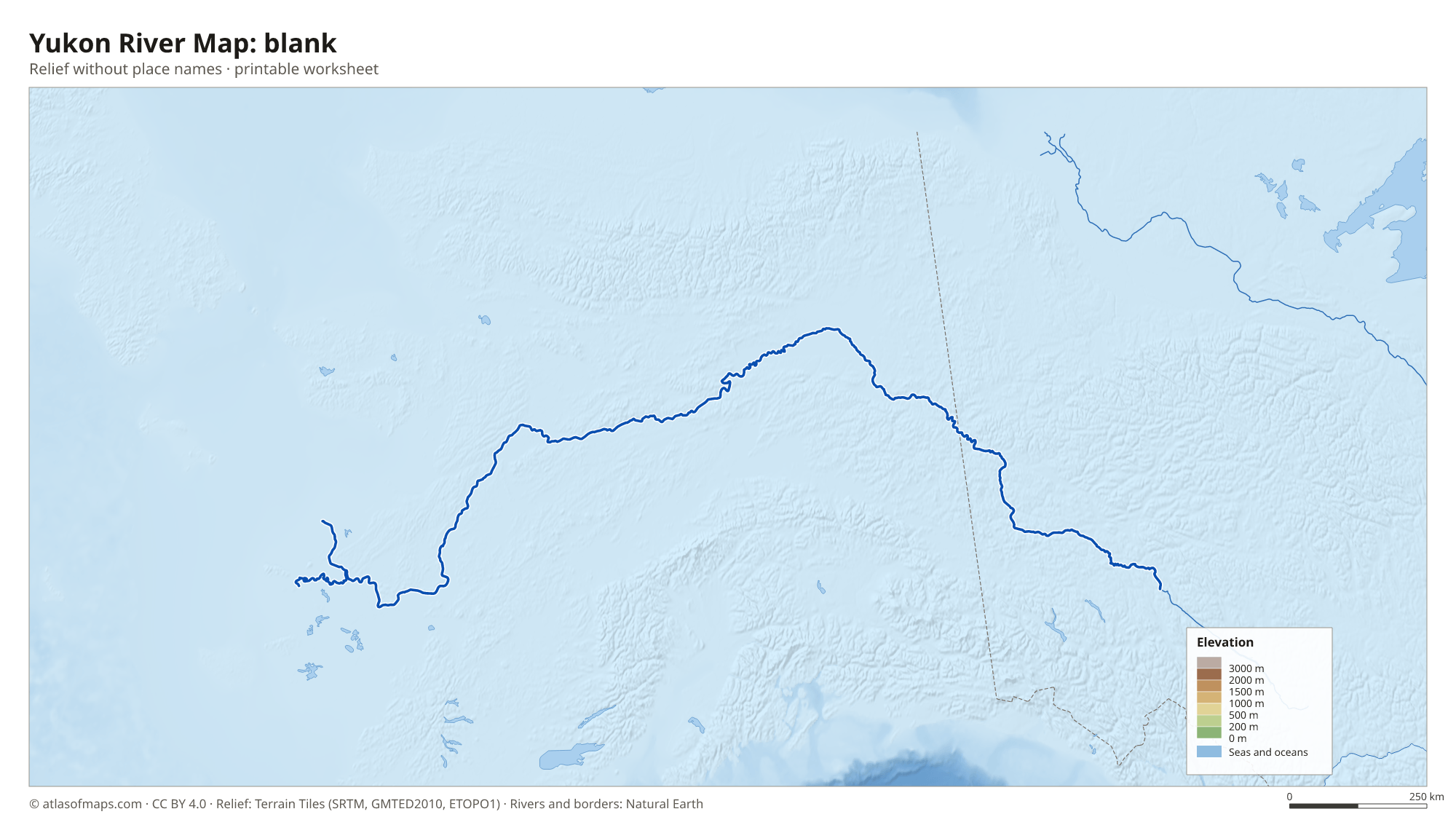 Yukon River Map without names