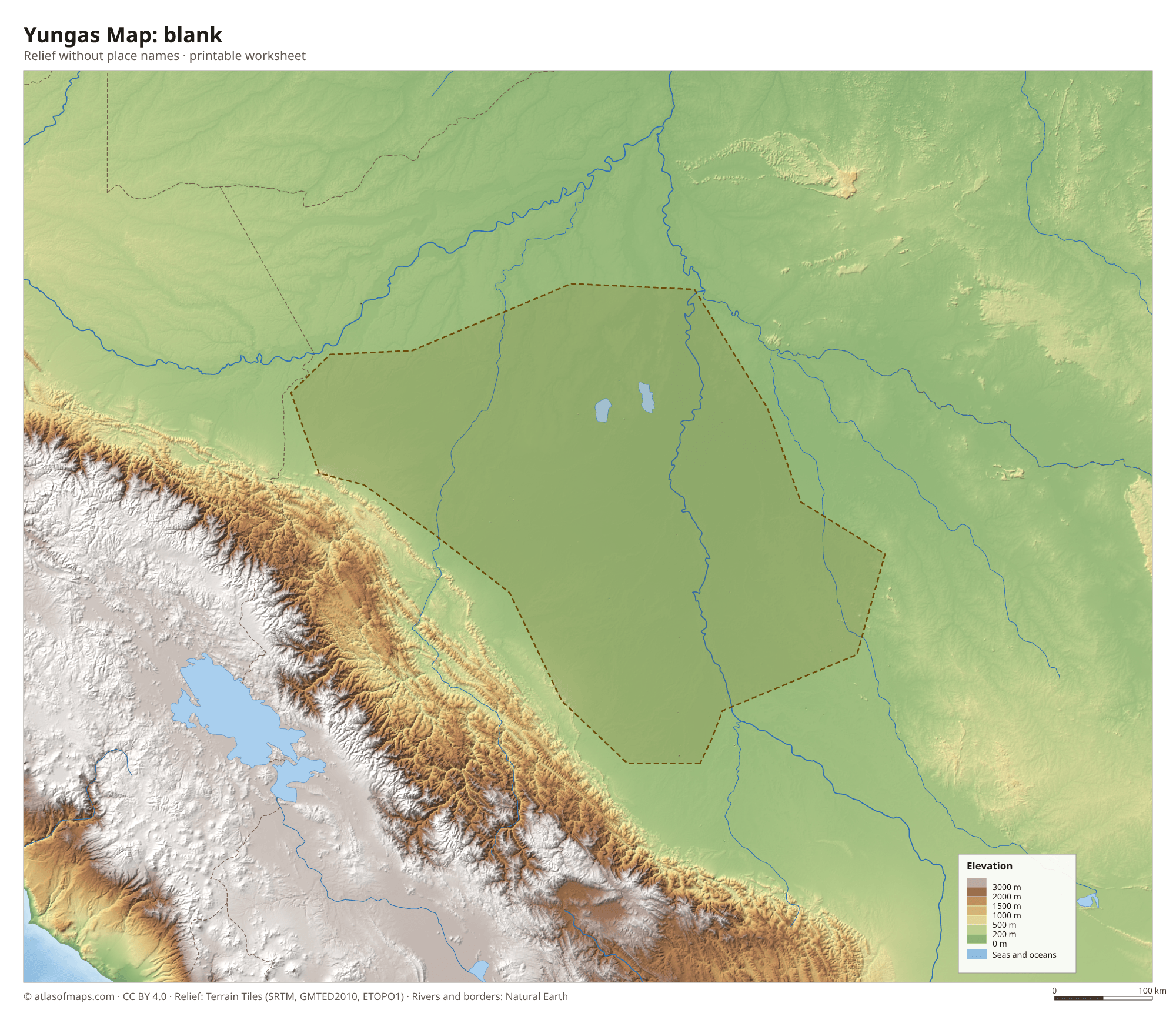 Yungas Map without names