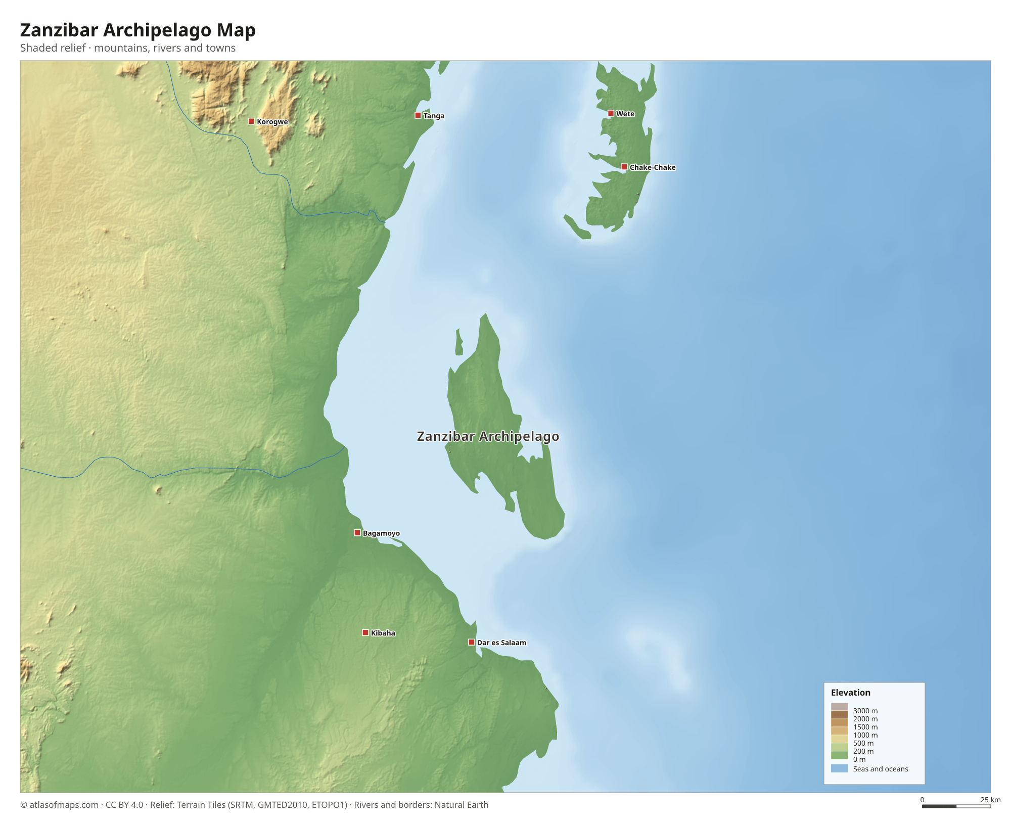 Zanzibar Archipelago Map