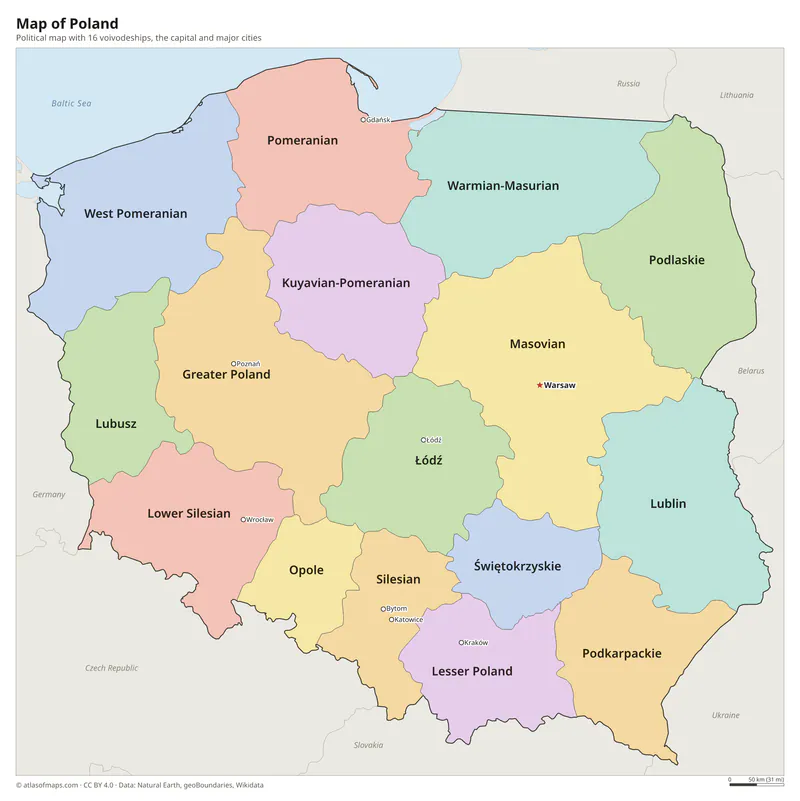 Map of Poland