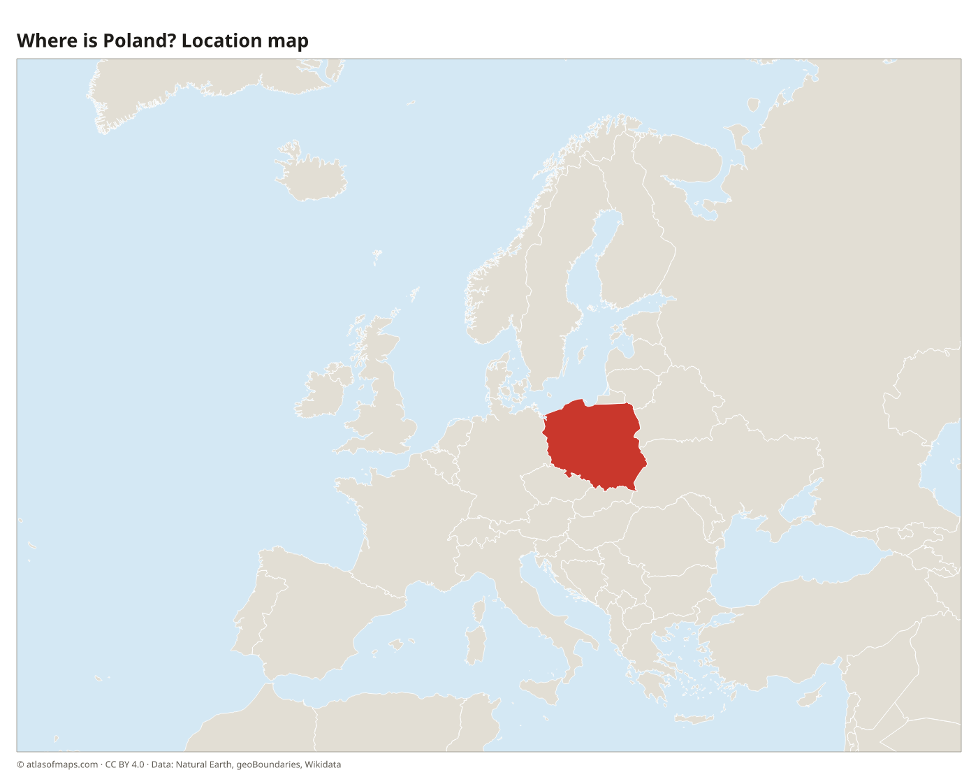 Where is Poland? Location map with Poland highlighted in red
