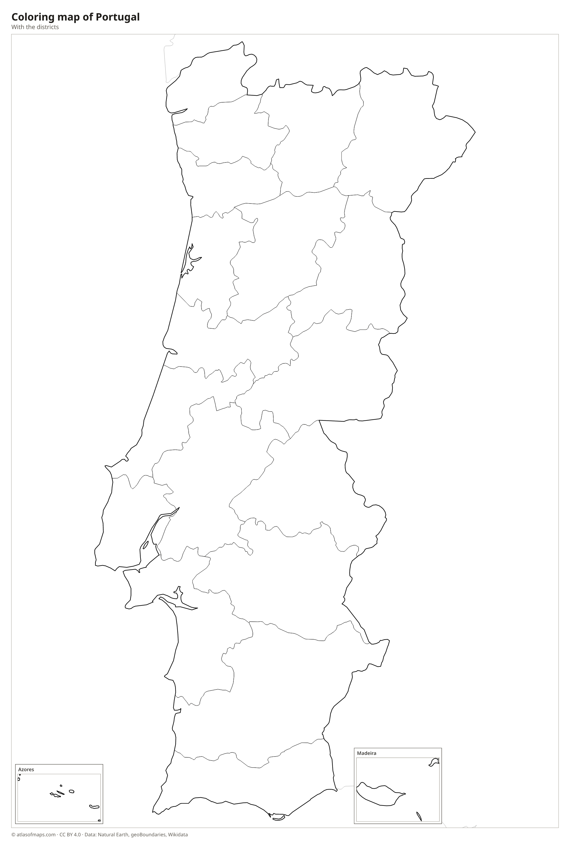 Coloring map of Portugal