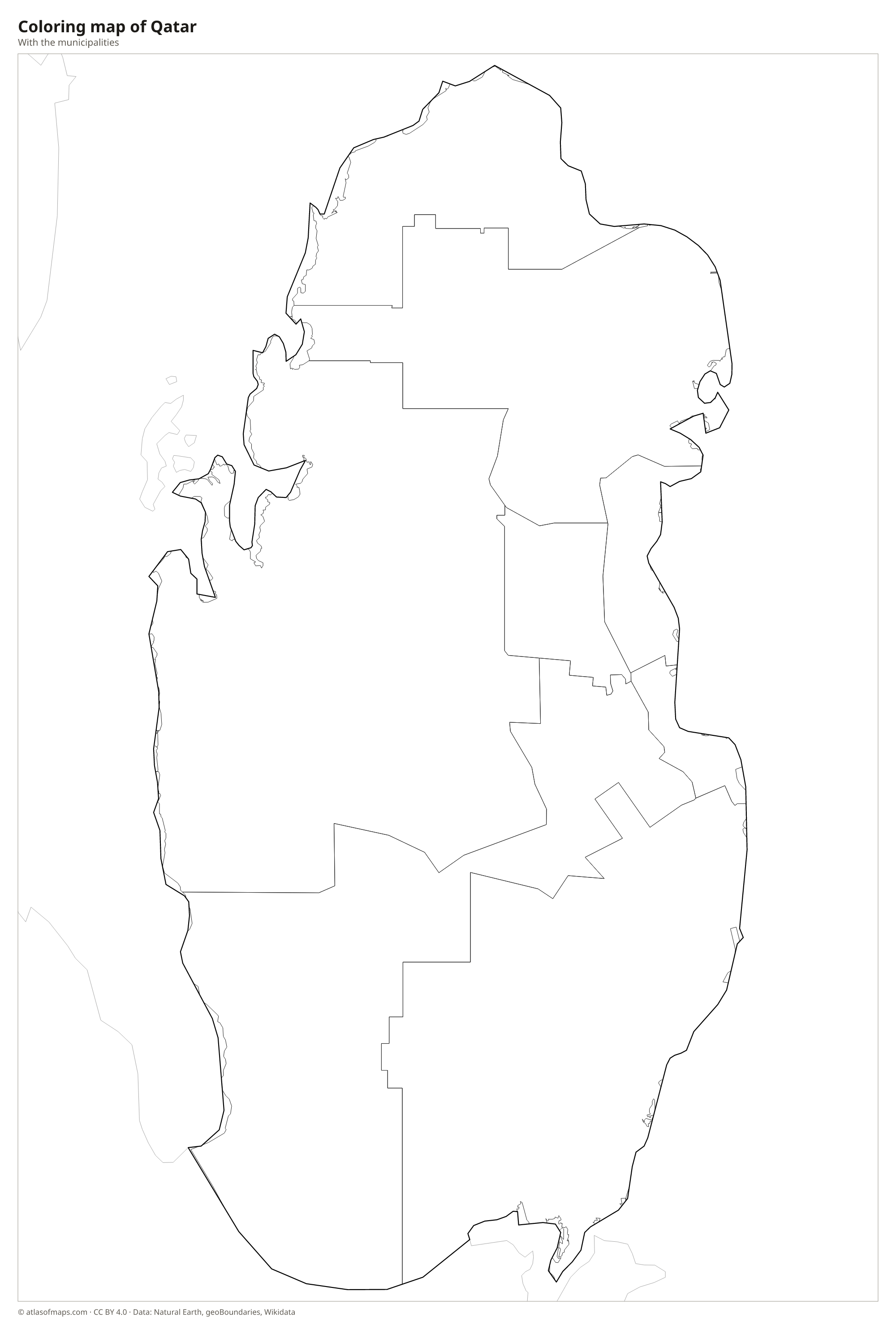Coloring map of Qatar