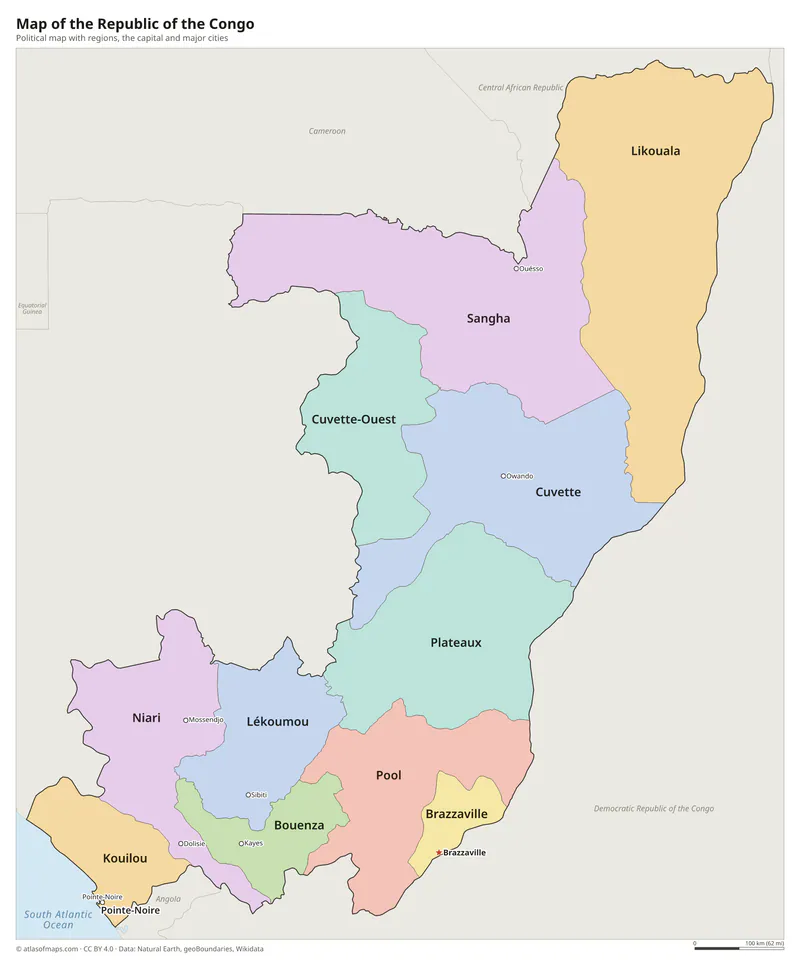 Map of the Republic of the Congo