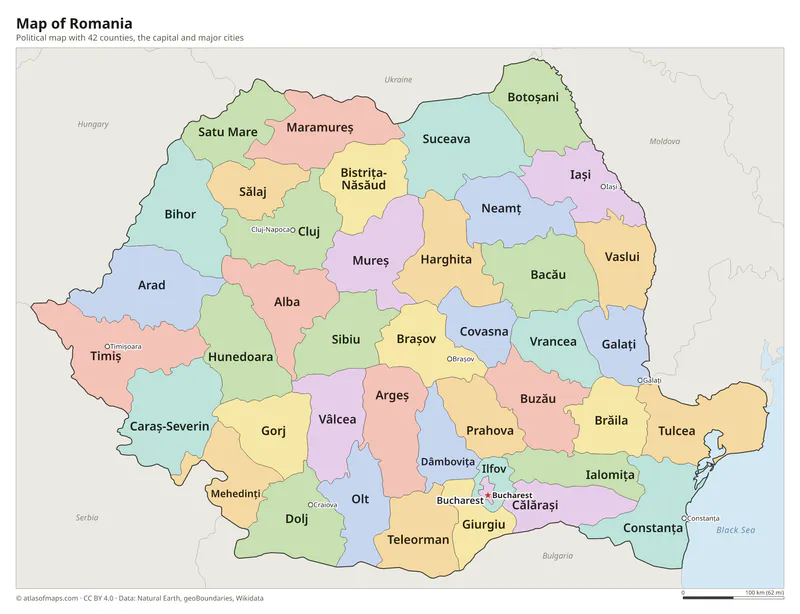 Map of Romania