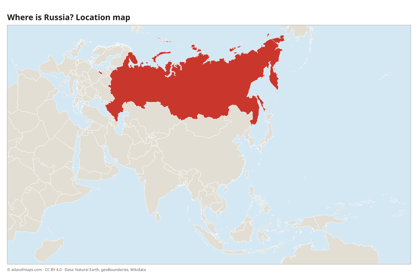 Where is Russia? Location map with Russia highlighted in red