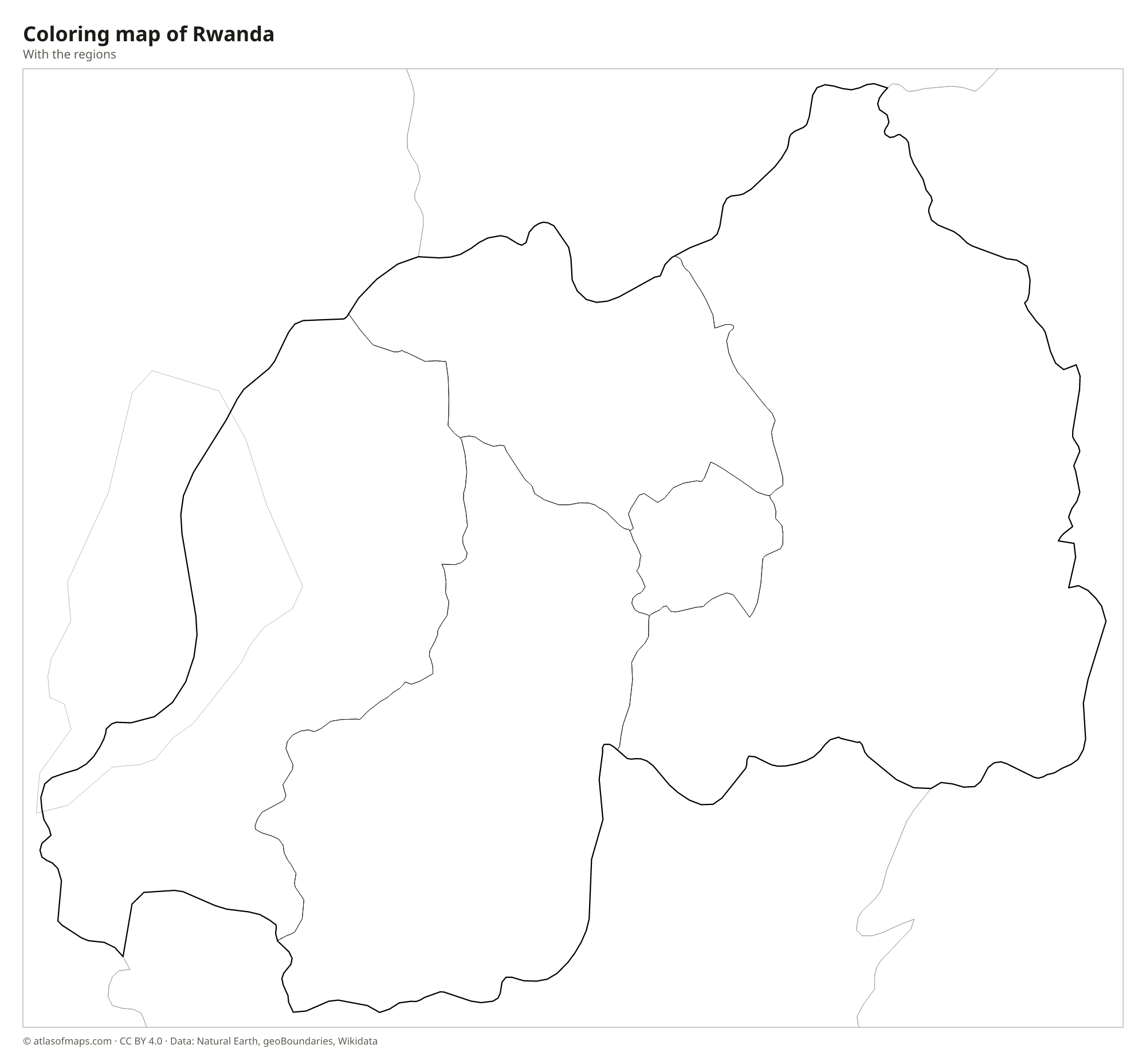 Coloring map of Rwanda