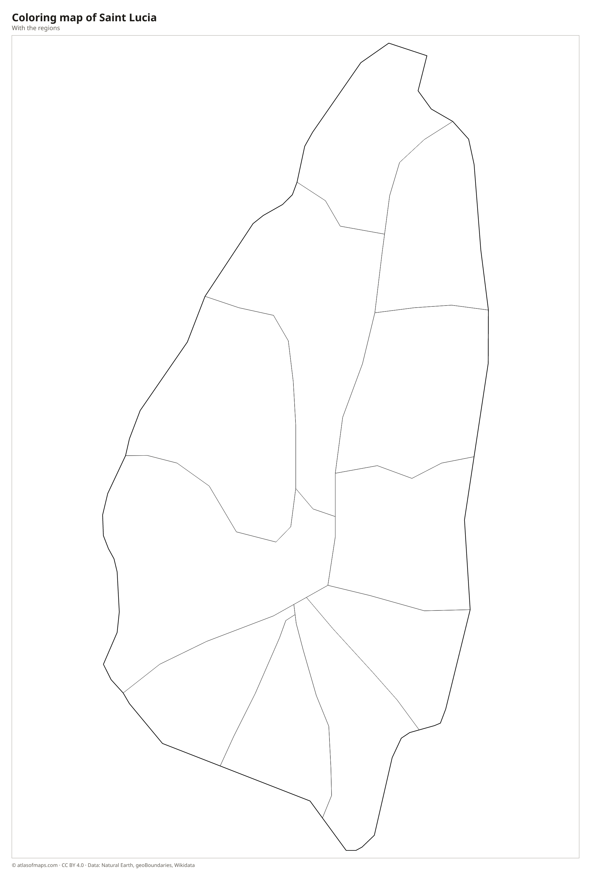 Coloring map of Saint Lucia