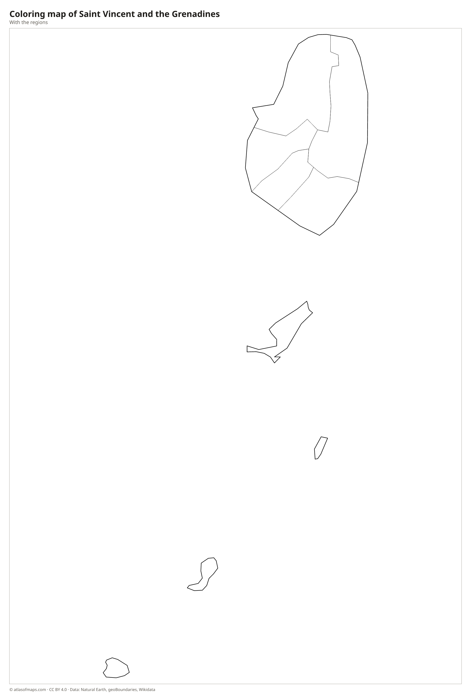 Coloring map of Saint Vincent and the Grenadines