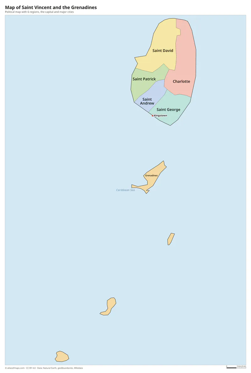 Map of Saint Vincent and the Grenadines