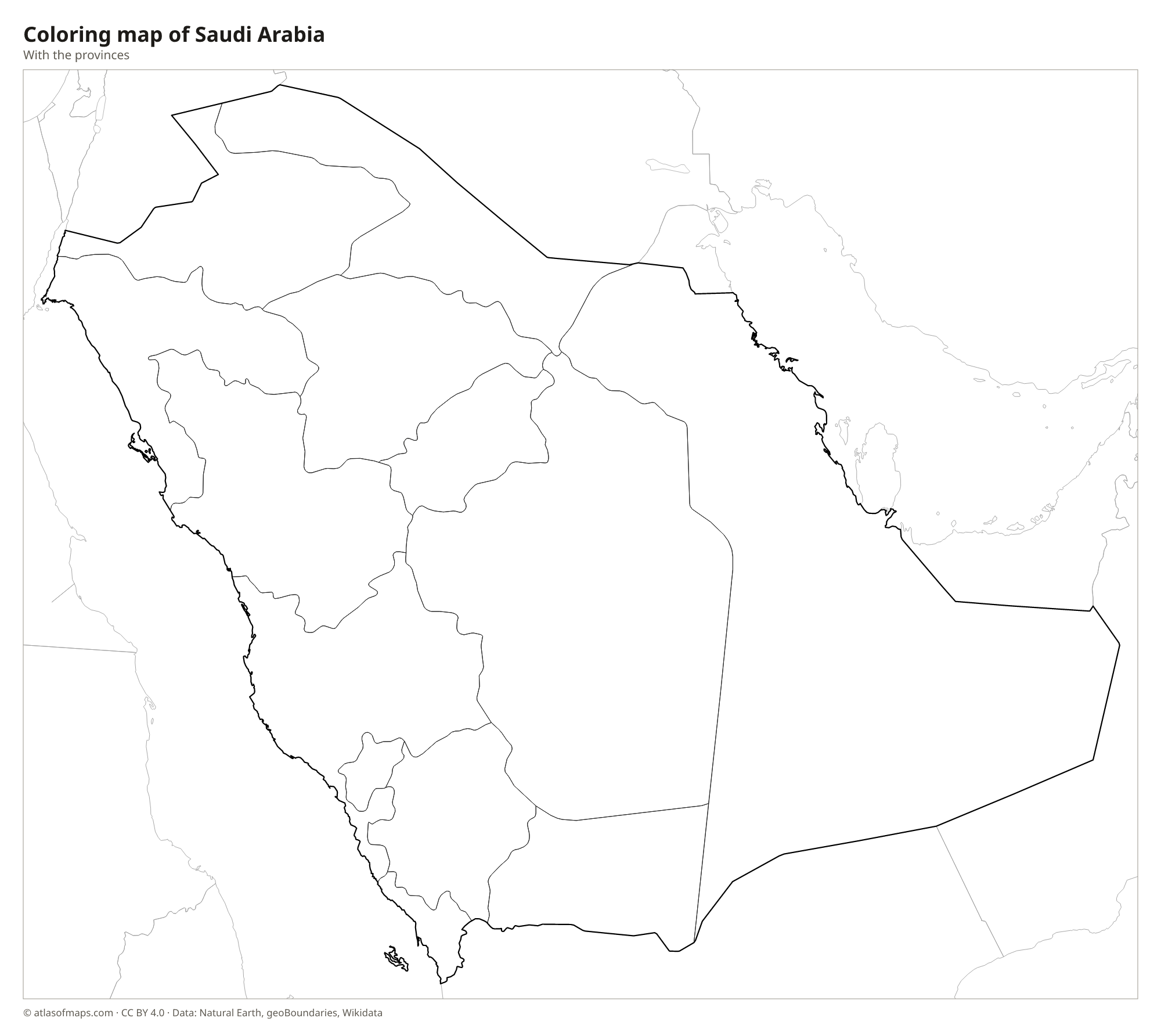 Coloring map of Saudi Arabia