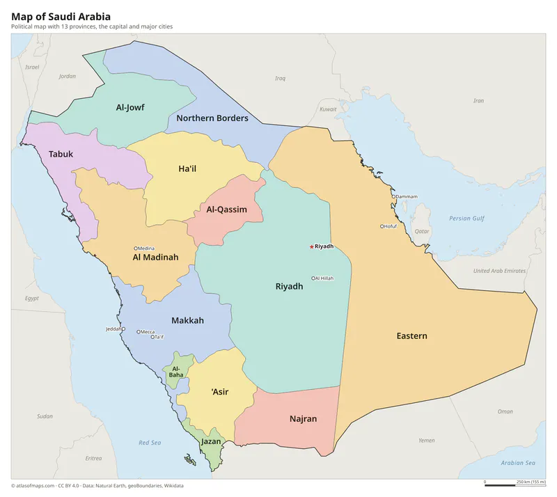 Map of Saudi Arabia