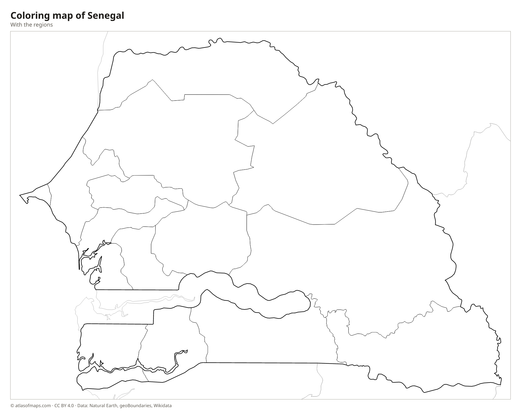 Coloring map of Senegal