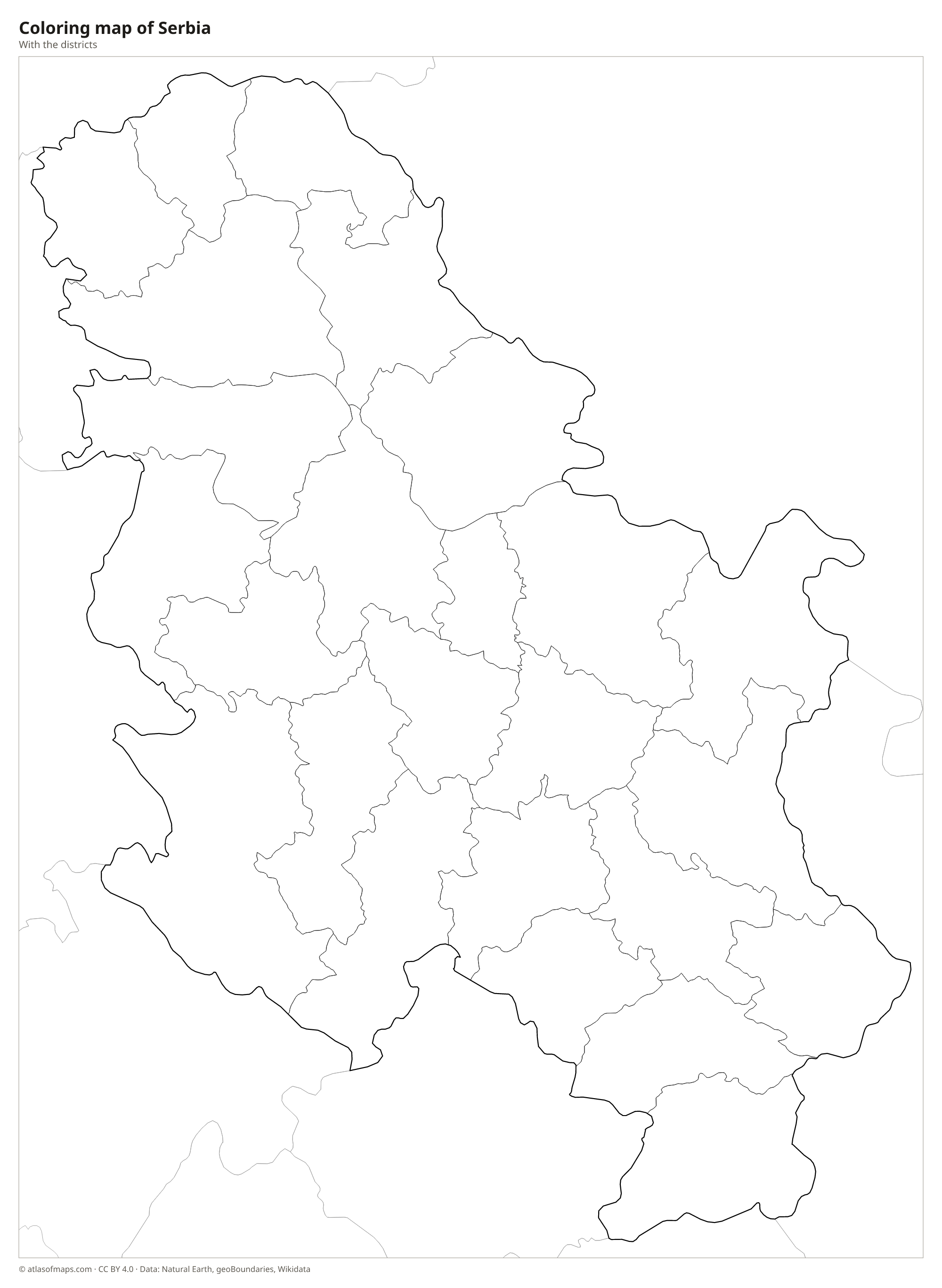 Coloring map of Serbia