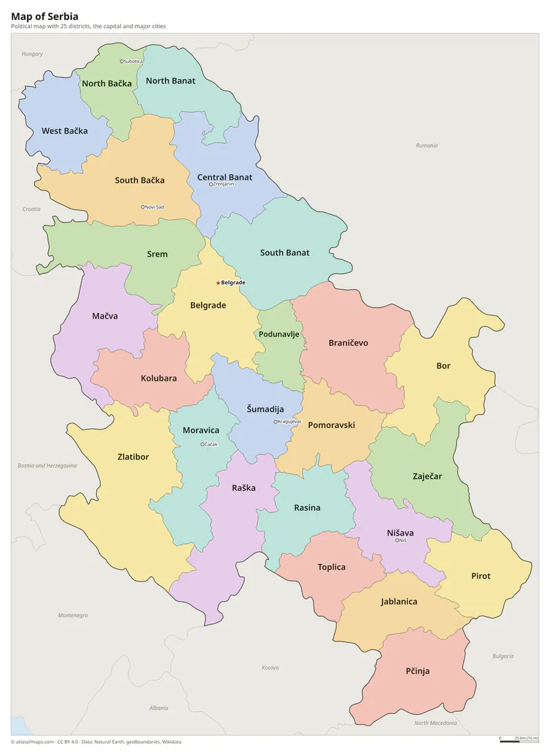 Map of Serbia