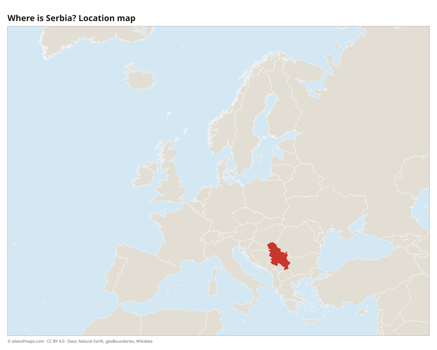 Where is Serbia? Location map with Serbia highlighted in red