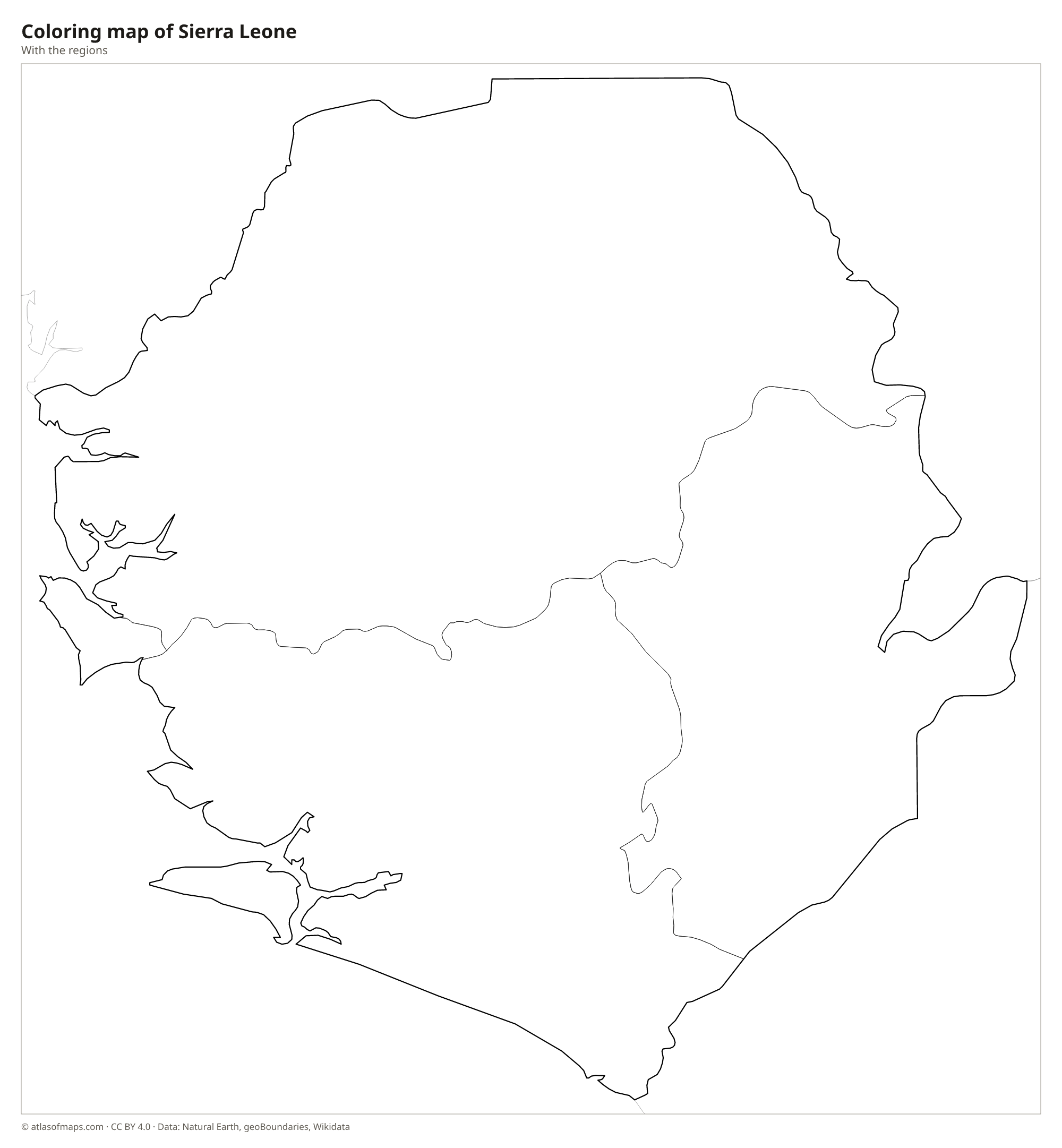 Coloring map of Sierra Leone