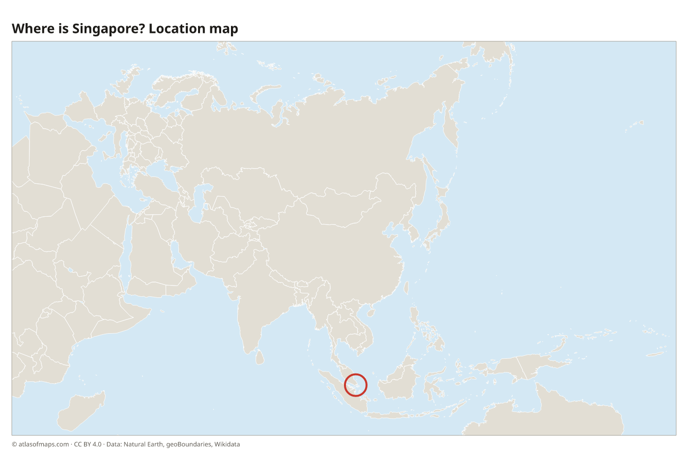 Where is Singapore? Location map with Singapore highlighted in red
