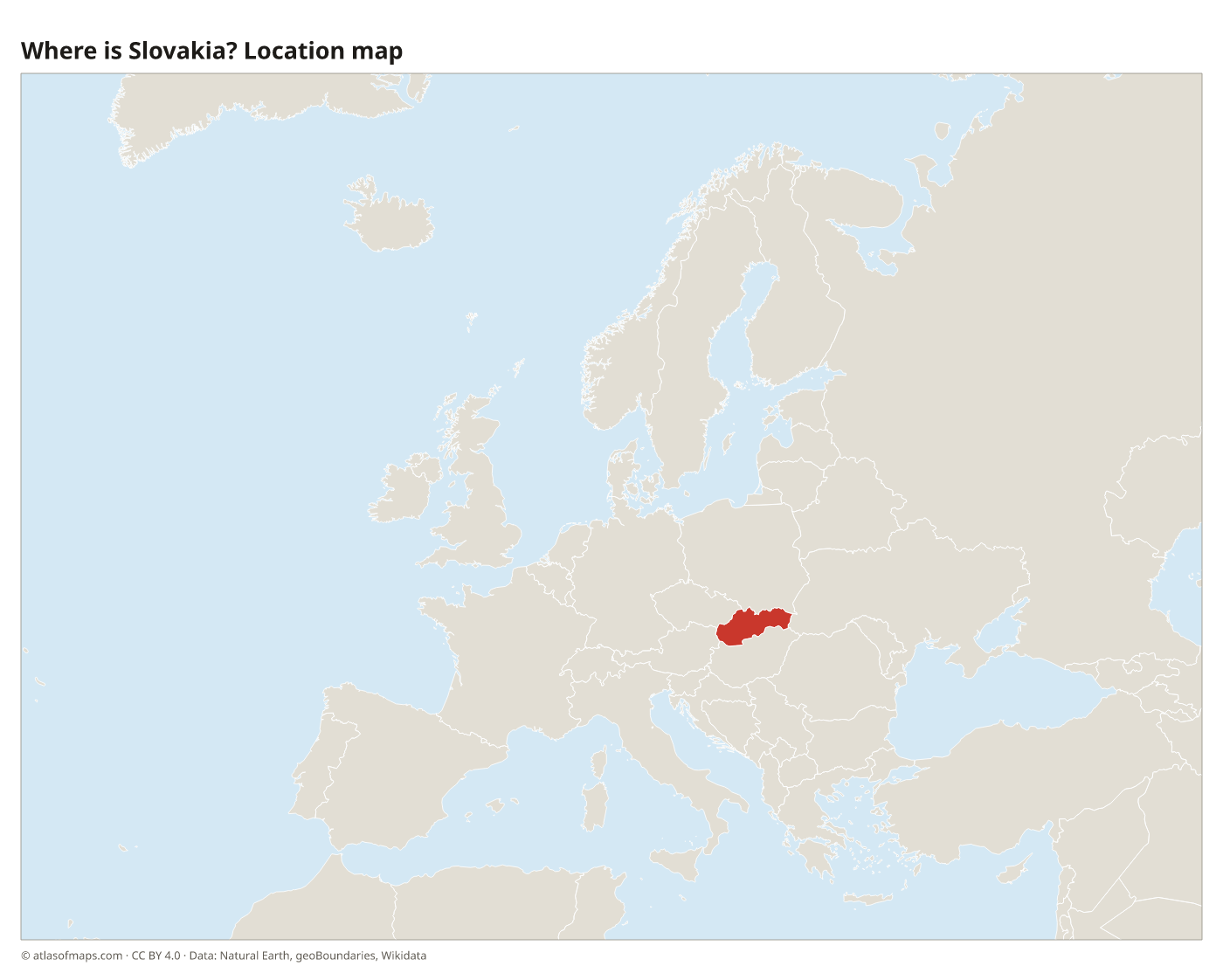 Where is Slovakia? Location map with Slovakia highlighted in red