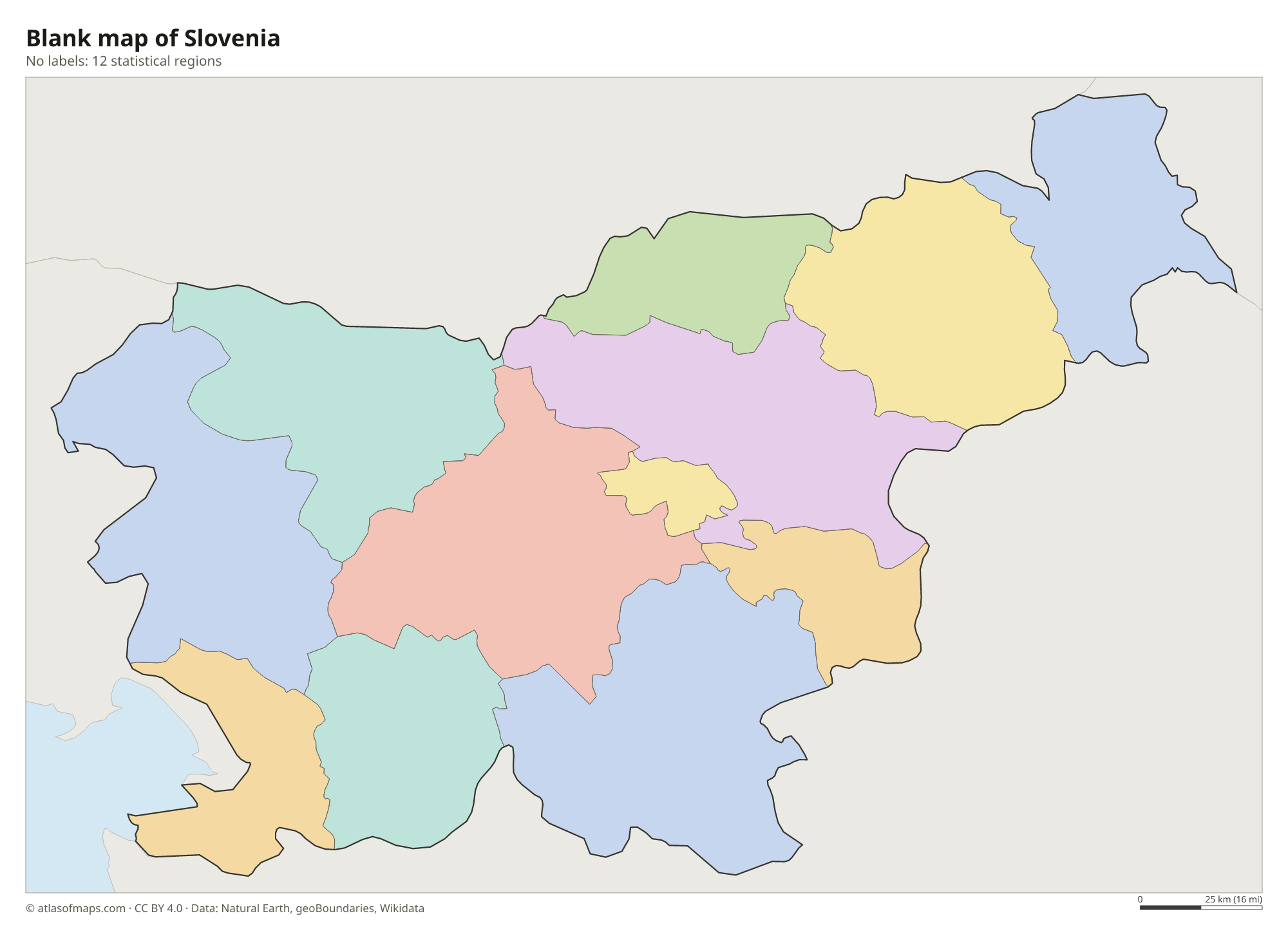 Blank outline map of Slovenia without labels