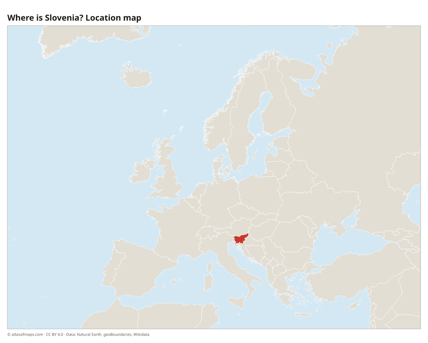 Where is Slovenia? Location map with Slovenia highlighted in red