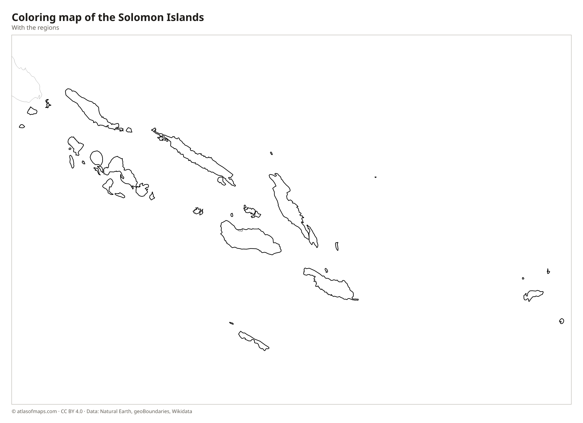 Coloring map of the Solomon Islands