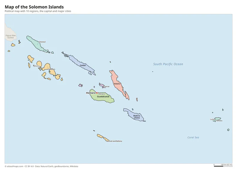Map of the Solomon Islands