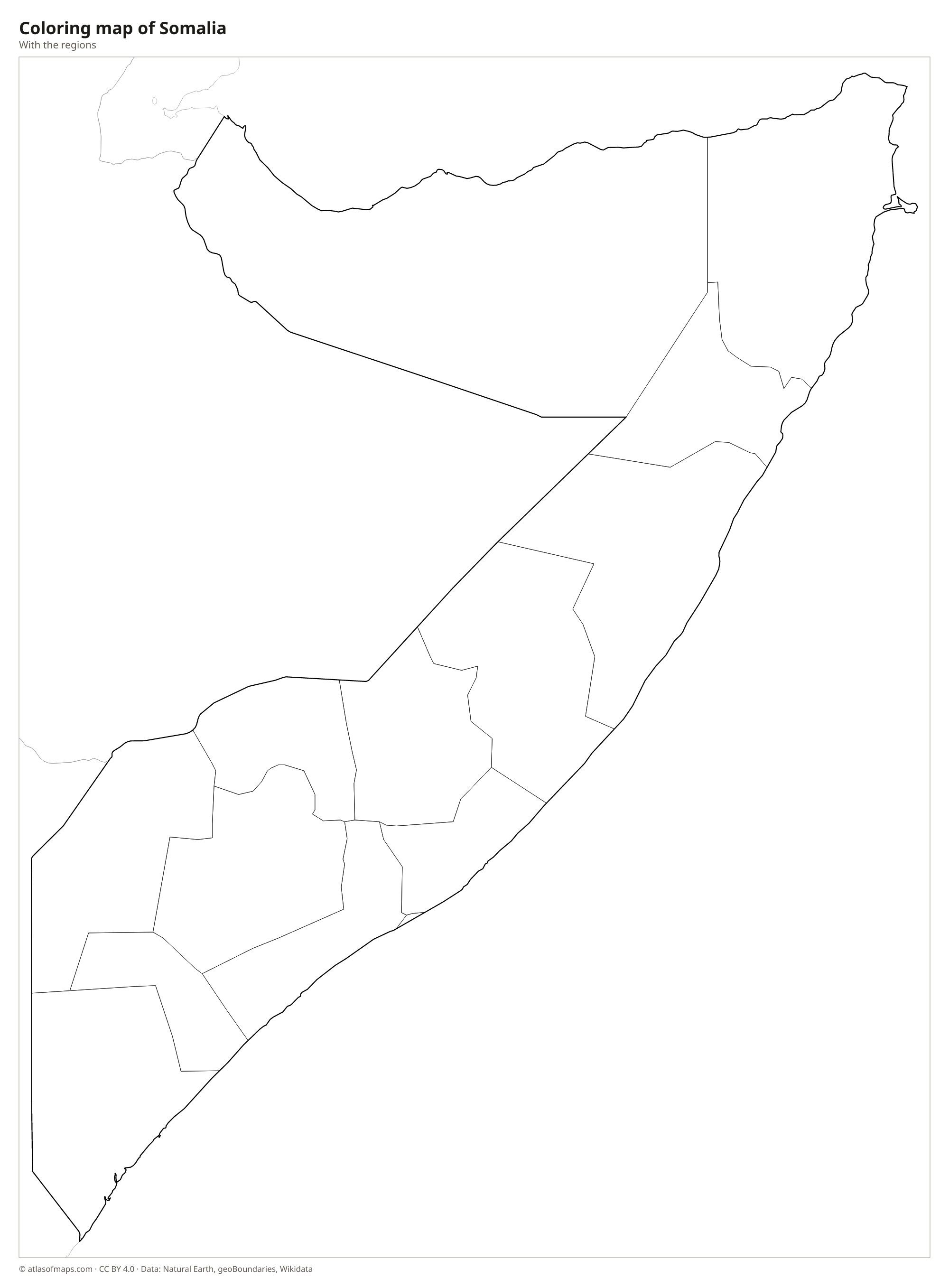 Coloring map of Somalia