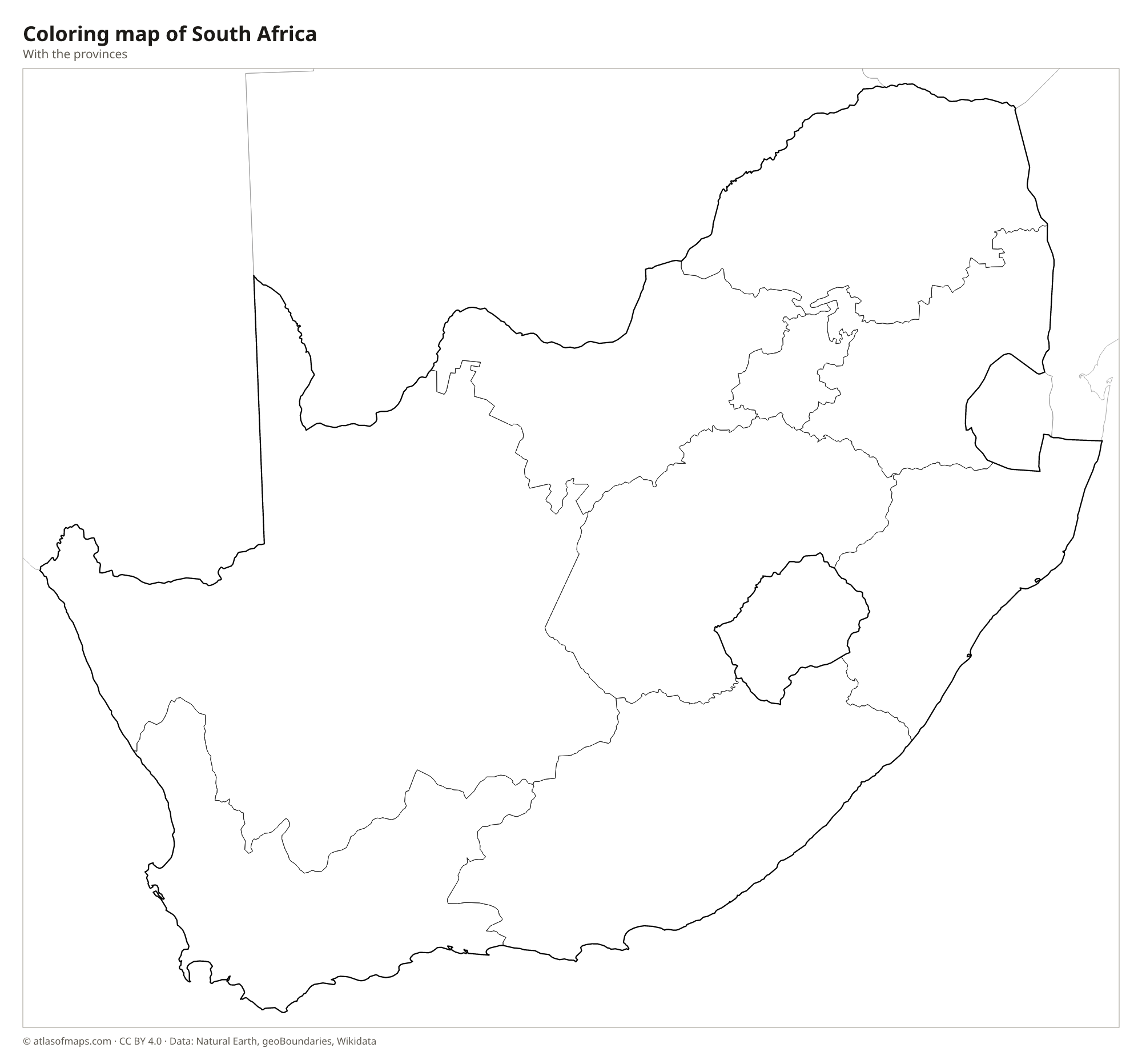 Coloring map of South Africa