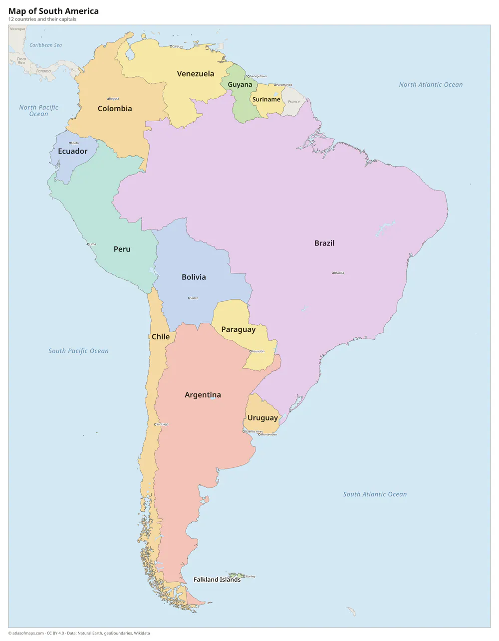 Map of South America
