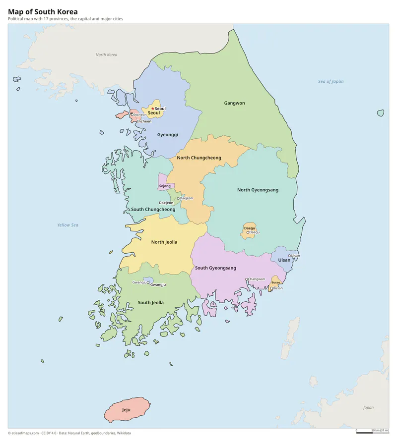 Map of South Korea