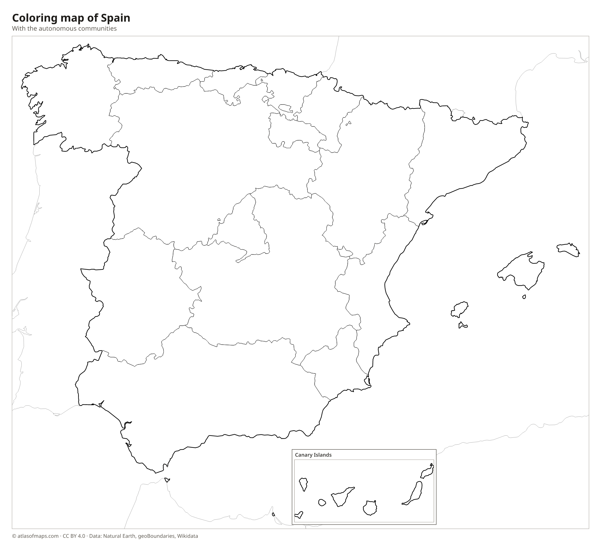 Coloring map of Spain