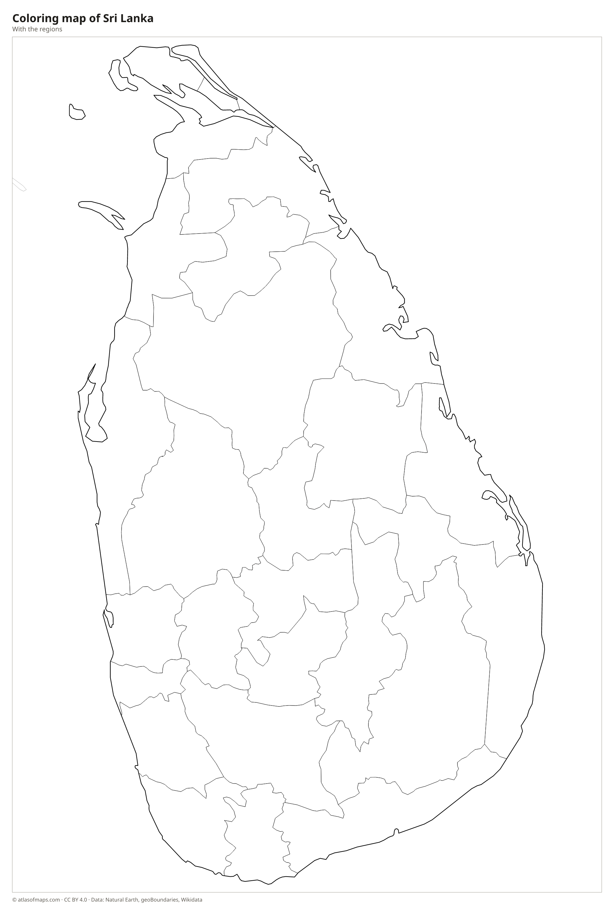 Coloring map of Sri Lanka