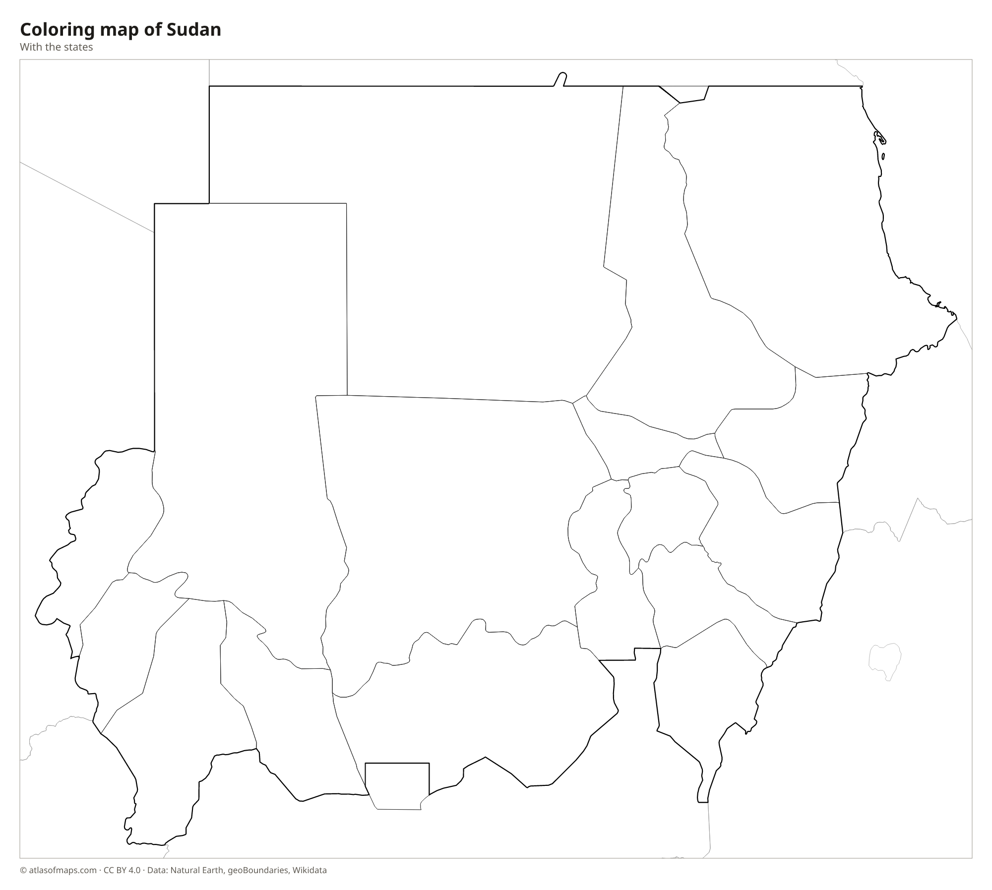 Coloring map of Sudan