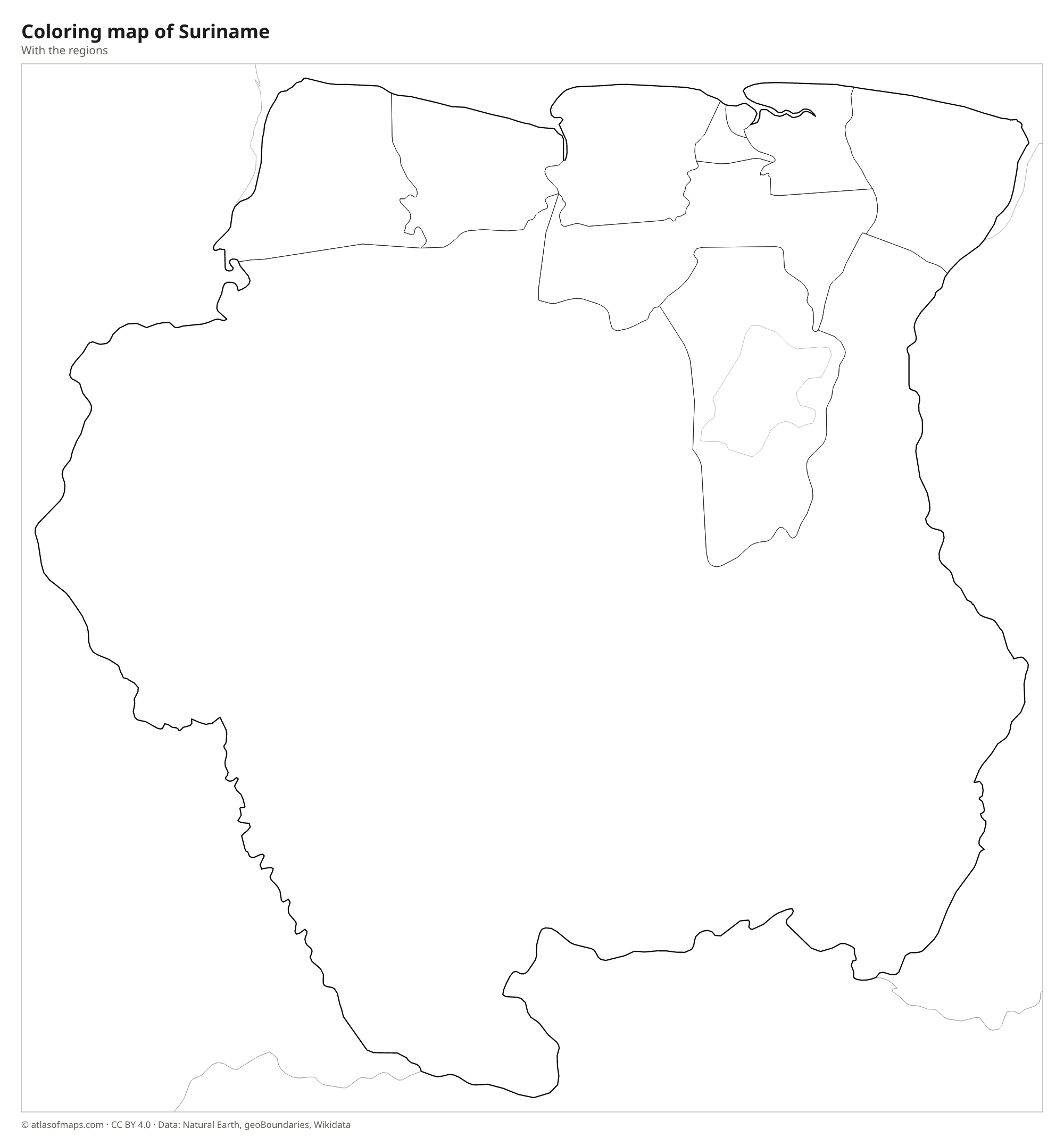Coloring map of Suriname