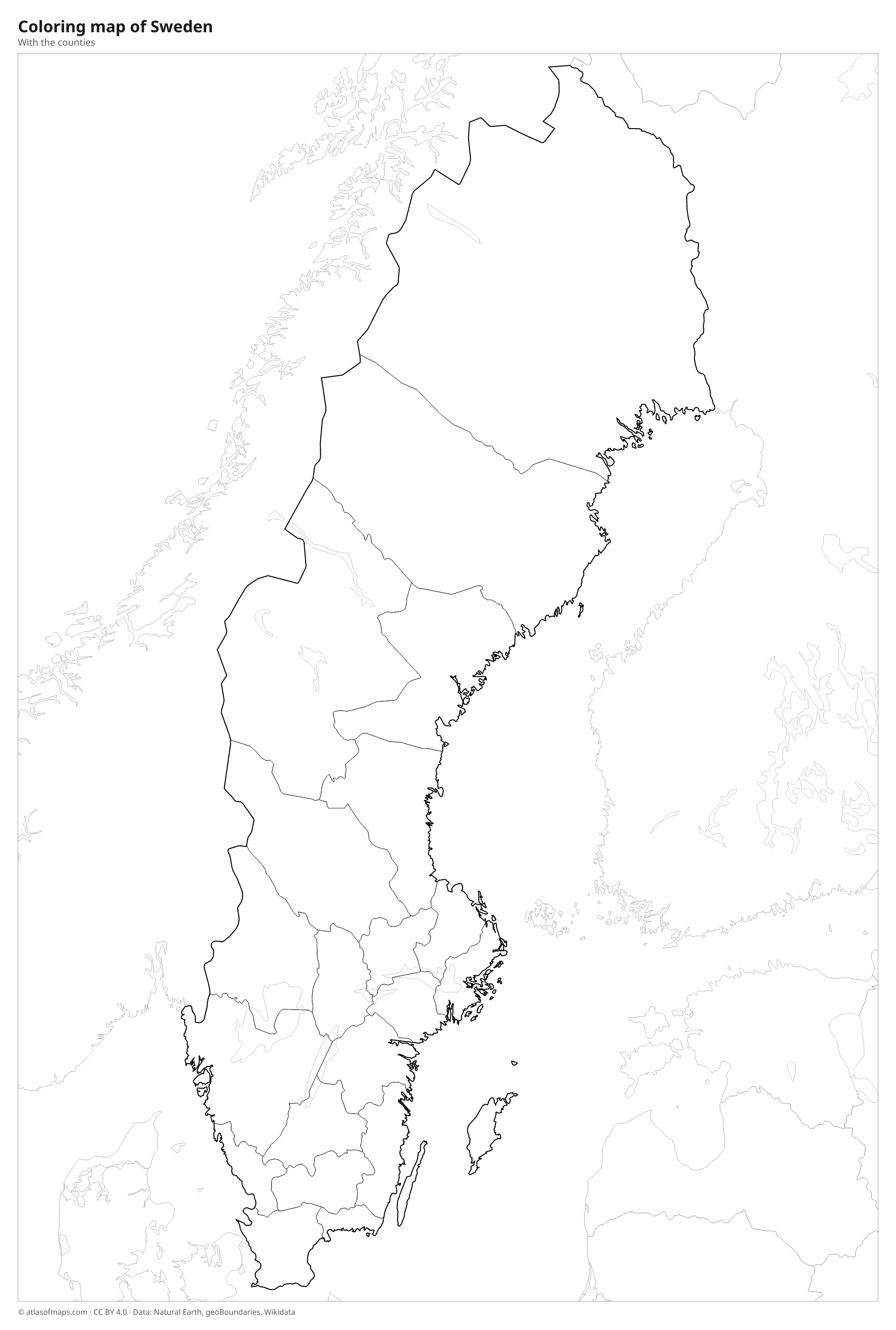Coloring map of Sweden