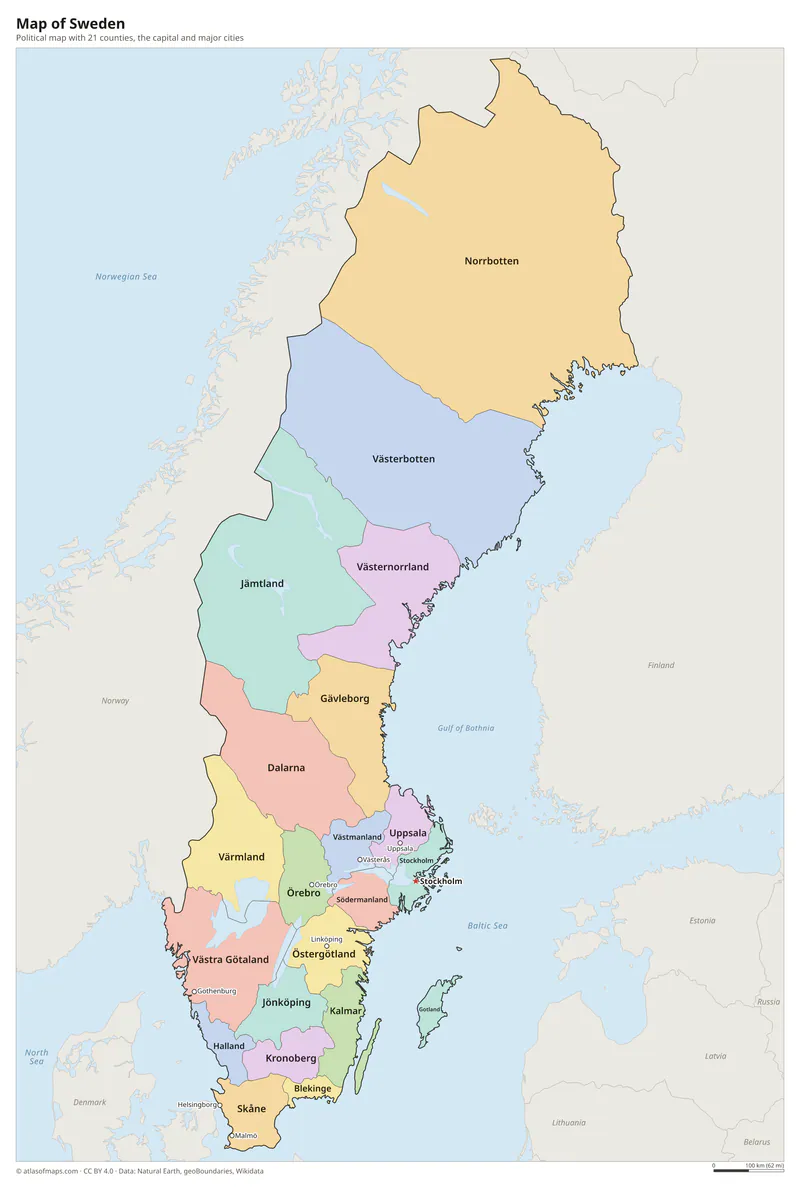 Map of Sweden