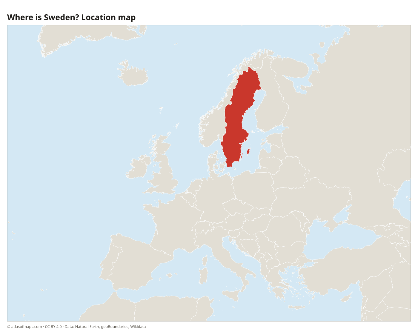 Where is Sweden? Location map with Sweden highlighted in red