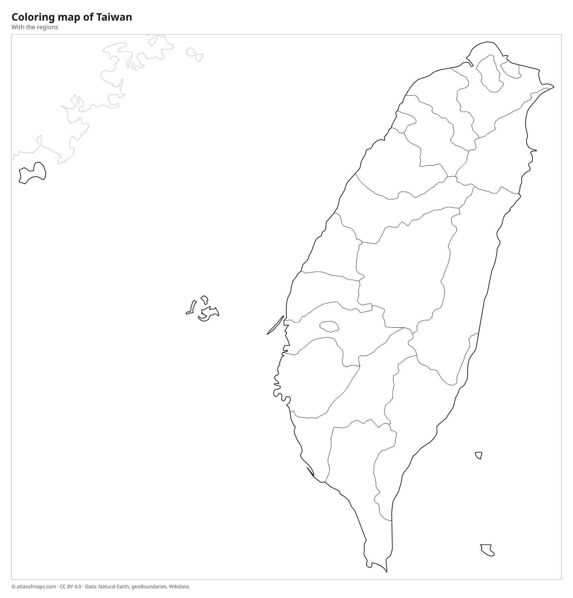 Coloring map of Taiwan