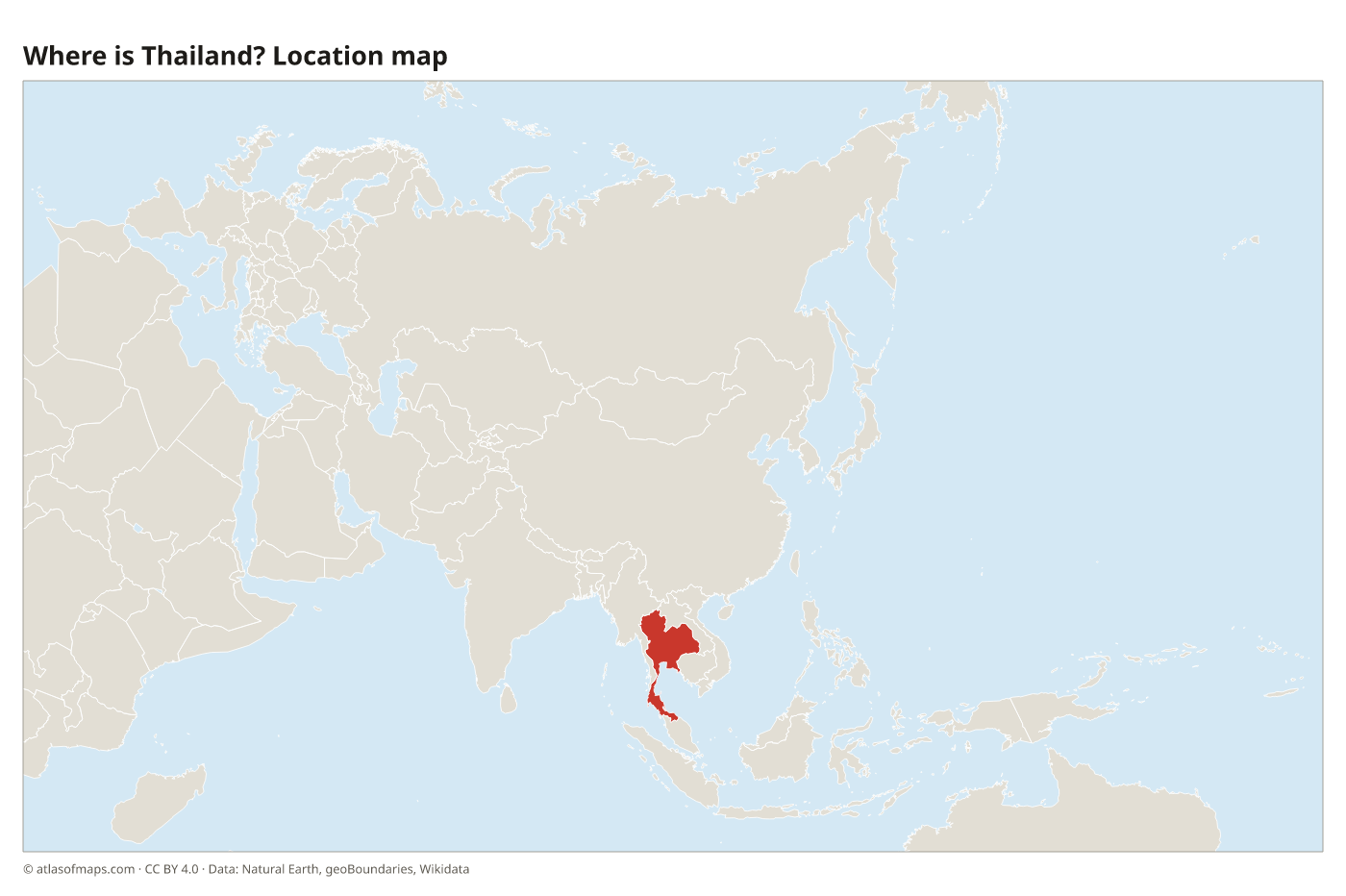 Where is Thailand? Location map with Thailand highlighted in red