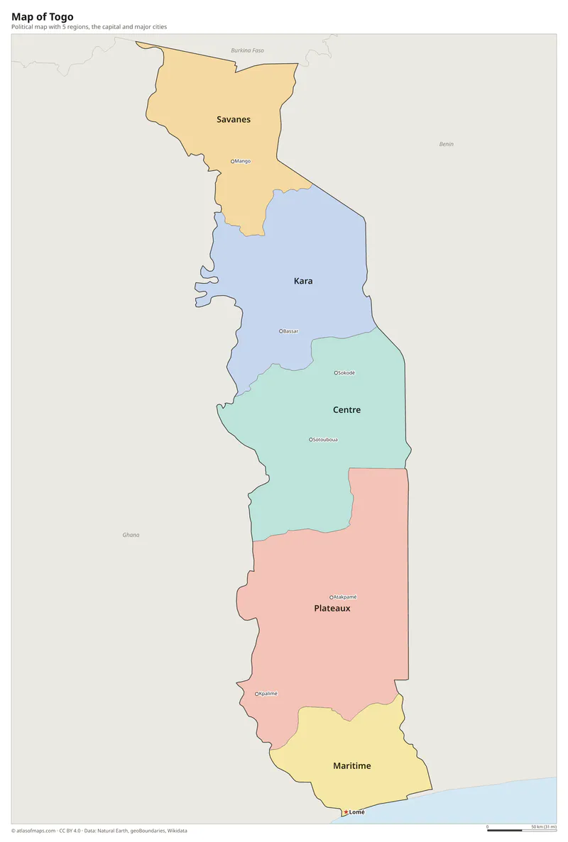 Map of Togo