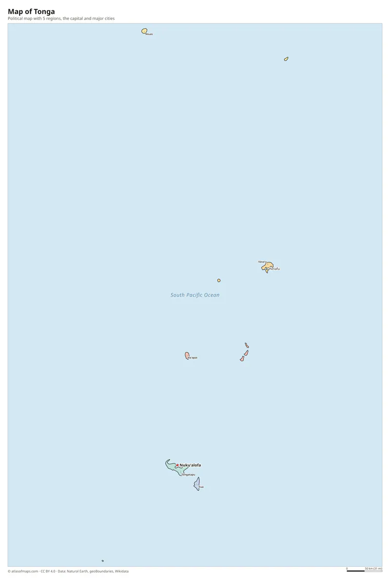 Map of Tonga