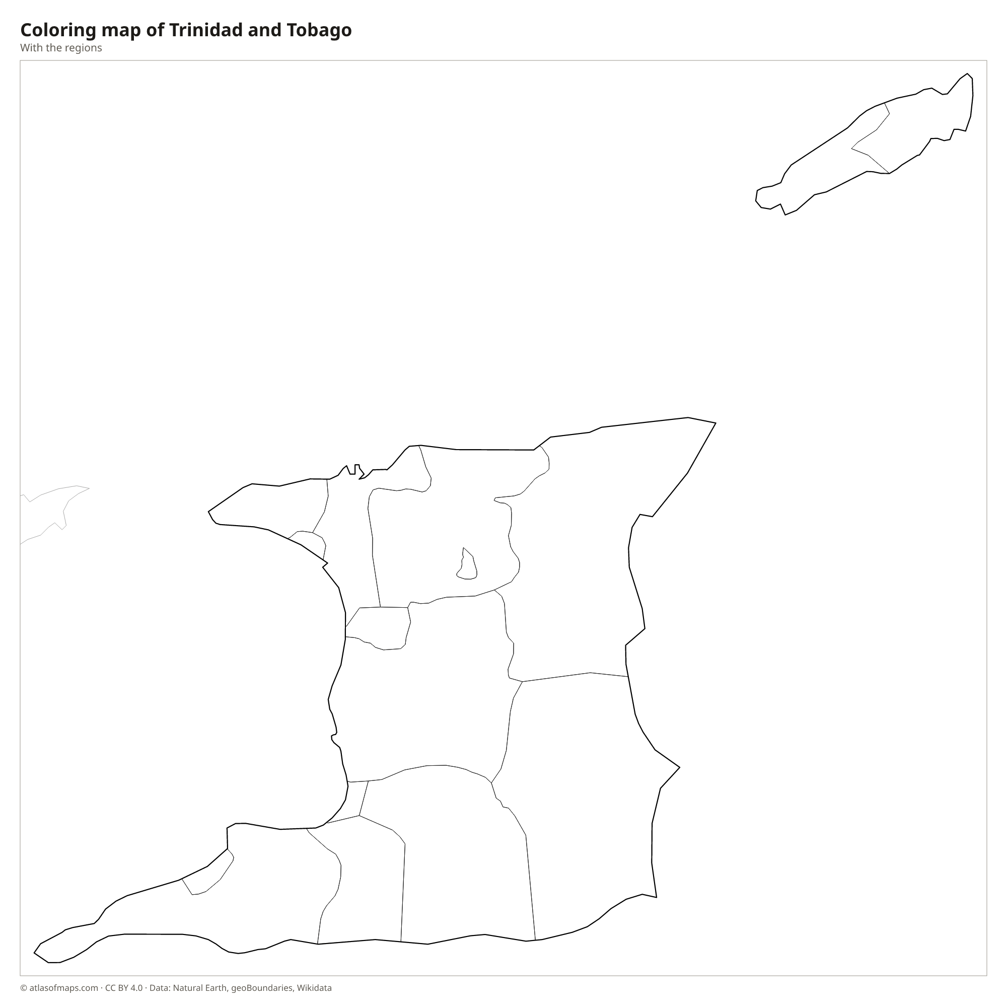 Coloring map of Trinidad and Tobago