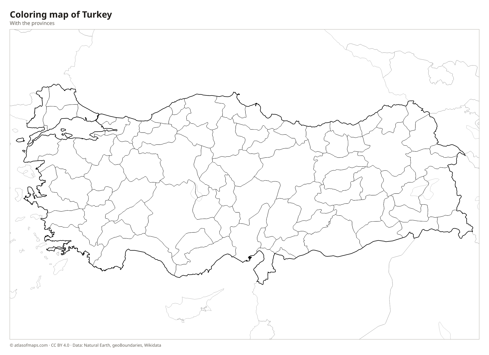 Coloring map of Turkey
